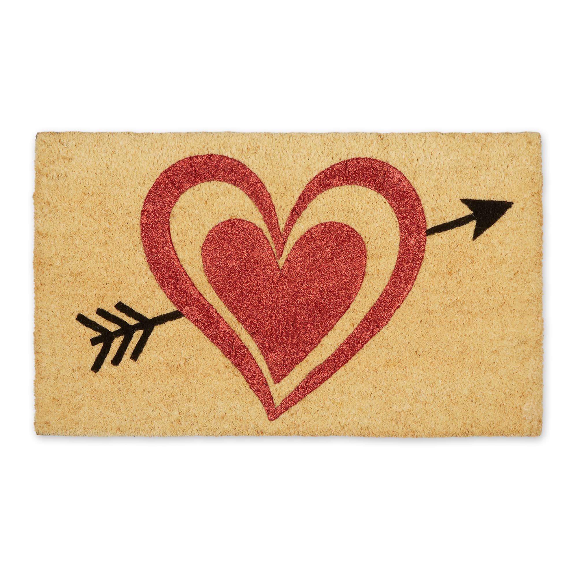 DII® Glitter Heart Bow & Arrow Doormat